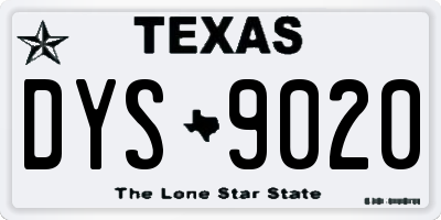 TX license plate DYS9020