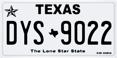TX license plate DYS9022