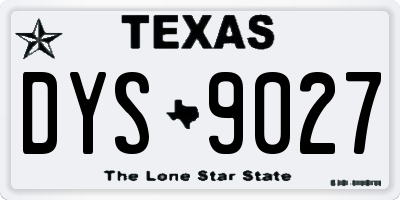 TX license plate DYS9027