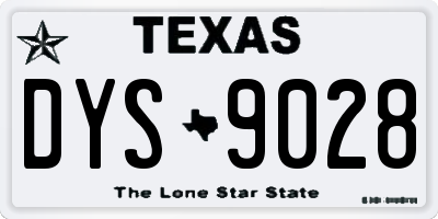 TX license plate DYS9028