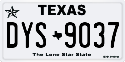 TX license plate DYS9037