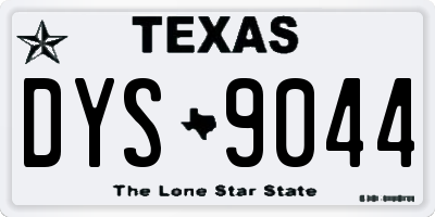 TX license plate DYS9044
