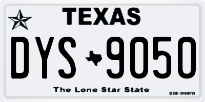 TX license plate DYS9050