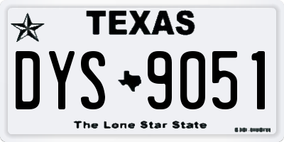 TX license plate DYS9051