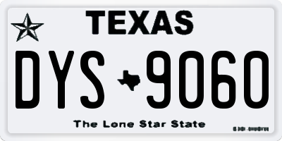 TX license plate DYS9060