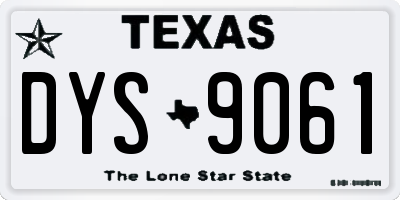 TX license plate DYS9061