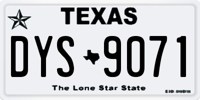 TX license plate DYS9071