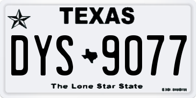 TX license plate DYS9077