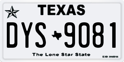 TX license plate DYS9081