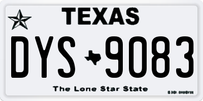 TX license plate DYS9083