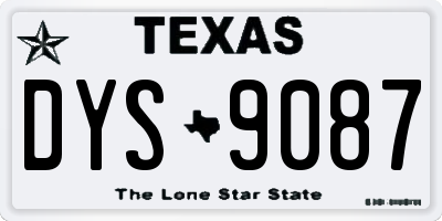 TX license plate DYS9087
