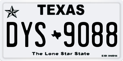 TX license plate DYS9088