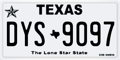 TX license plate DYS9097