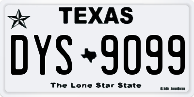 TX license plate DYS9099