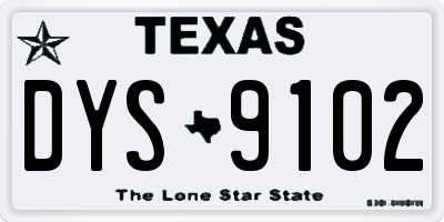 TX license plate DYS9102