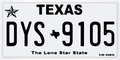 TX license plate DYS9105