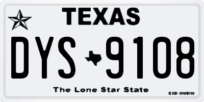 TX license plate DYS9108