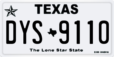 TX license plate DYS9110