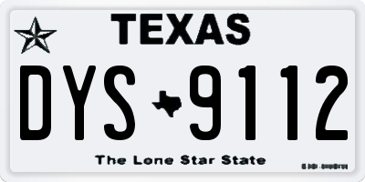 TX license plate DYS9112