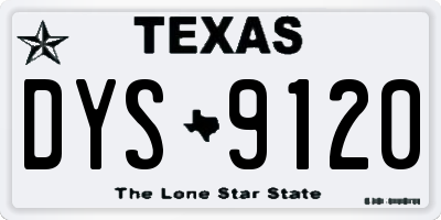 TX license plate DYS9120