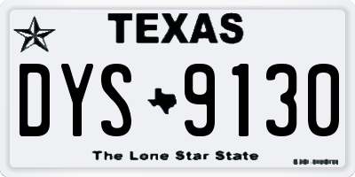 TX license plate DYS9130
