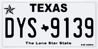 TX license plate DYS9139