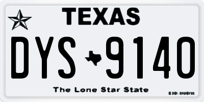 TX license plate DYS9140