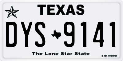 TX license plate DYS9141