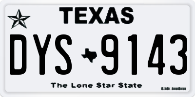 TX license plate DYS9143