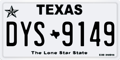 TX license plate DYS9149