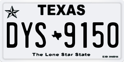 TX license plate DYS9150