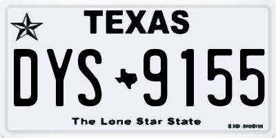 TX license plate DYS9155