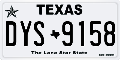 TX license plate DYS9158