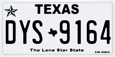 TX license plate DYS9164