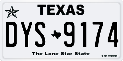 TX license plate DYS9174