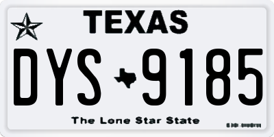 TX license plate DYS9185