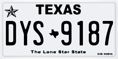 TX license plate DYS9187