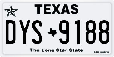 TX license plate DYS9188