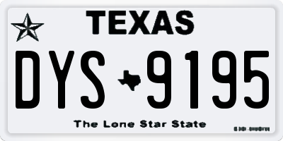 TX license plate DYS9195