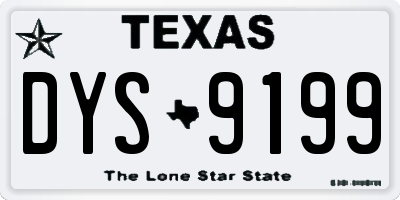 TX license plate DYS9199