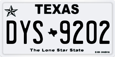 TX license plate DYS9202