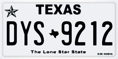 TX license plate DYS9212