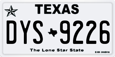 TX license plate DYS9226