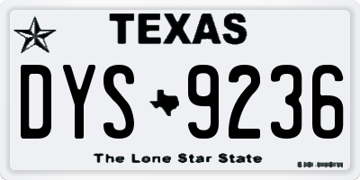 TX license plate DYS9236