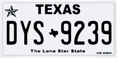 TX license plate DYS9239