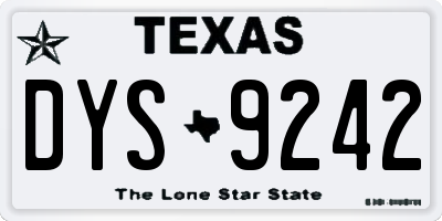 TX license plate DYS9242