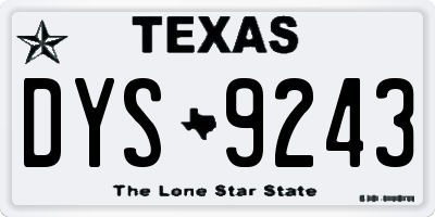 TX license plate DYS9243