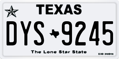 TX license plate DYS9245