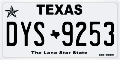 TX license plate DYS9253