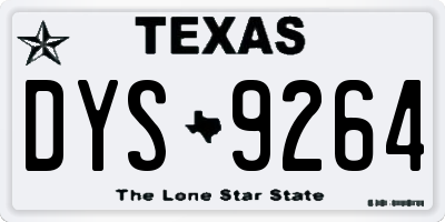 TX license plate DYS9264